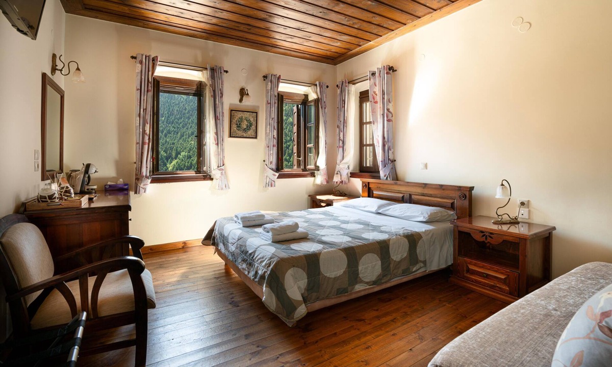 Potamia Apartment | Double - Morea Room with Mountain View, Private Terrace, and Wi-Fi