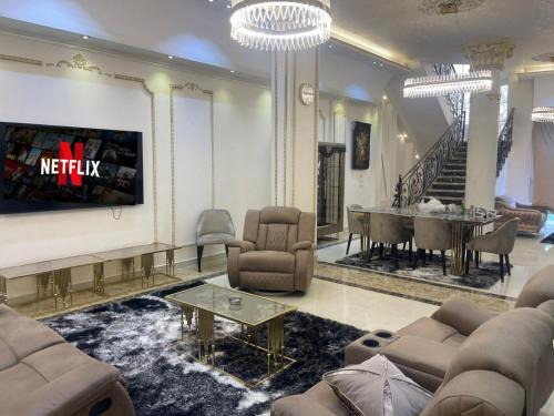 6th of October City Villa | modern villa with coverable warm pool sheik zayed compound