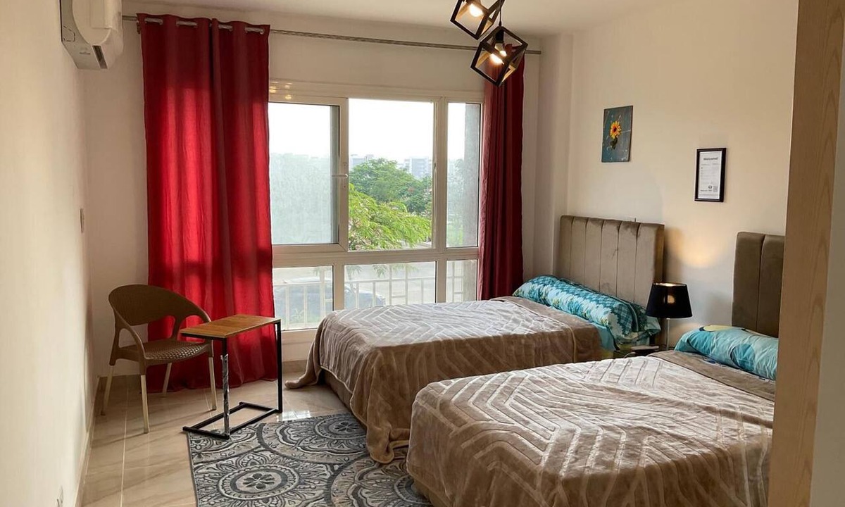 Madinaty Apartment | Terrific 3-bedroom apartment with AC and Free-Wifi in lovely Madinty Garden View