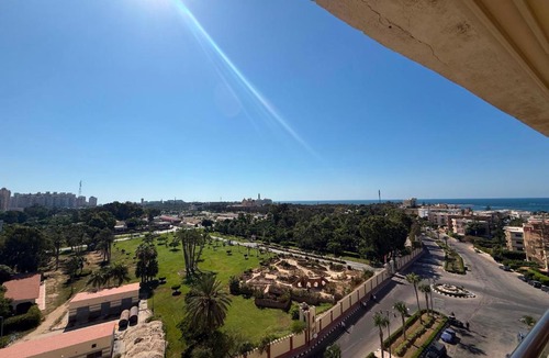 Al-Muntazah Apartment | Maamoura beach Montaza view 3 bedroom flat includes beach pass