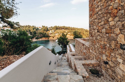 Votsi Villa | Ocean-front villa, private pool in Alonissos island, Greece. Panoramic sea view.
