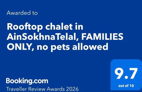 Ras Sudar Apartment | Rooftop chalet in AinSokhnaTelal, FAMILIES ONLY, no pets allowed