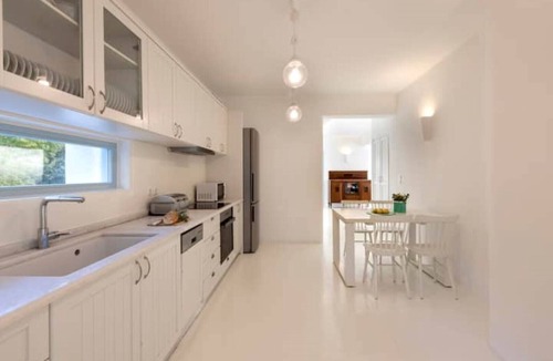 Nea Cryssi Akti Villa | Thea Villas Paros, Villa Turquoise, private pool, amazing view to the sea sunset