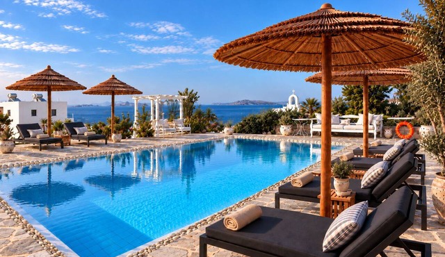 6BR 7BA Exclusive next to the Beach, Large Private Pool Sea & Sun Villa Mykonos in Mykonos