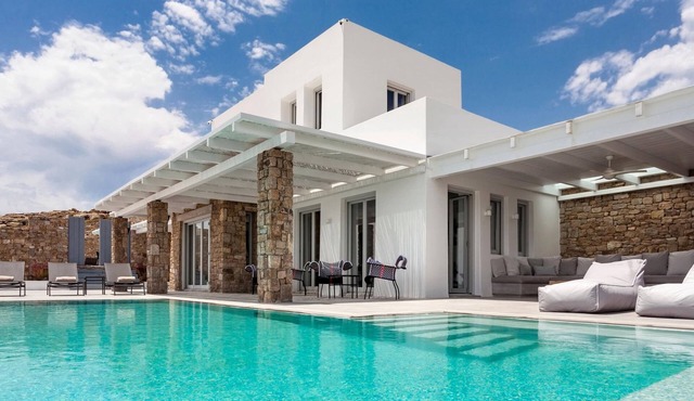 Artemis | 7BD minimal villa, Private pool, Jacuzzi in Mykonos