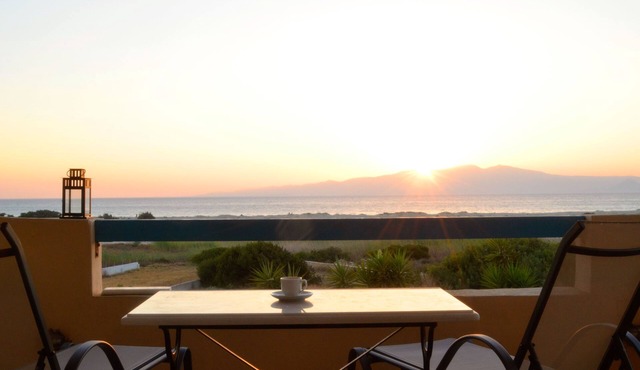 Breathtaking sunset, salt lake and Aegean sea view. 150m from magnificent beach. in NAXOS