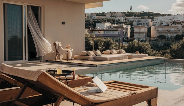 Casa Astra Private Villa with Pool & Sea View in Agia Marina, Chania in Agia Marina Chania