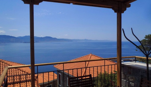 Ideally located in the village center, near the sea with breathtaking views in Mithymna