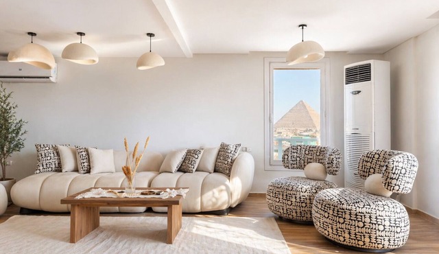 Luxury panoramic GEM and Pyramids view apartment in Giza Governorate