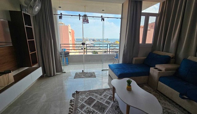 panoramic view of Hurghada Marina. smart-furnished. the apartment A/C in Red Sea Governorate