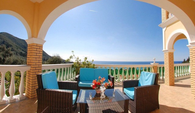 Private Villa with superb seaview, swimming pool, garden, parking, pet friendly in Corfu