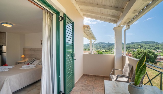 Studio Apartment 'Premier Upstairs 6' with Sea View, Wi-Fi and Air Conditioning in arillas kerkyra