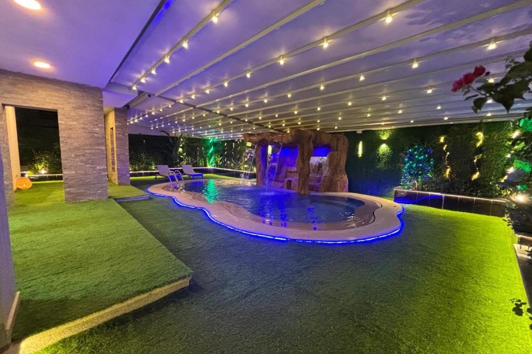 New Cairo House | 7 BR Smart House with Heated Pool, Waterfall, Garden