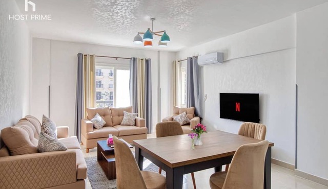 Bright apartment in rehab city in New Cairo