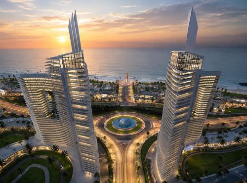 Luxury Sea View Studio -North Coast - New Alamein Tower - code 03 in El Alamein